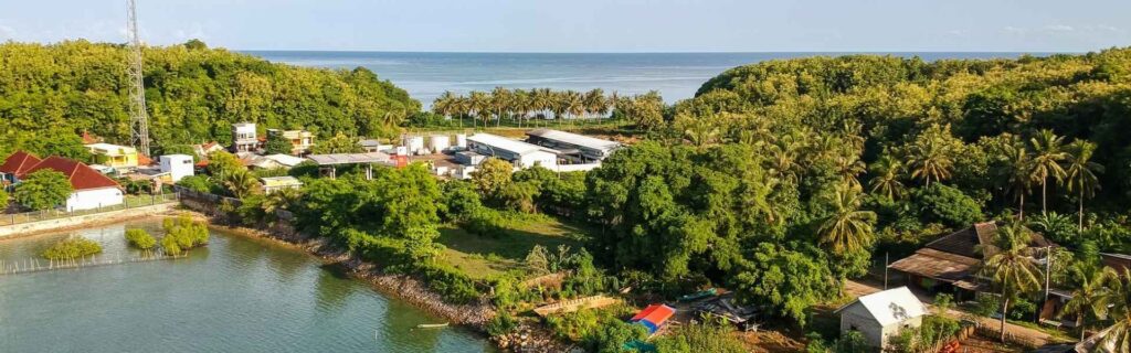 vista aérea de aldeia indígena em manaus, brasil