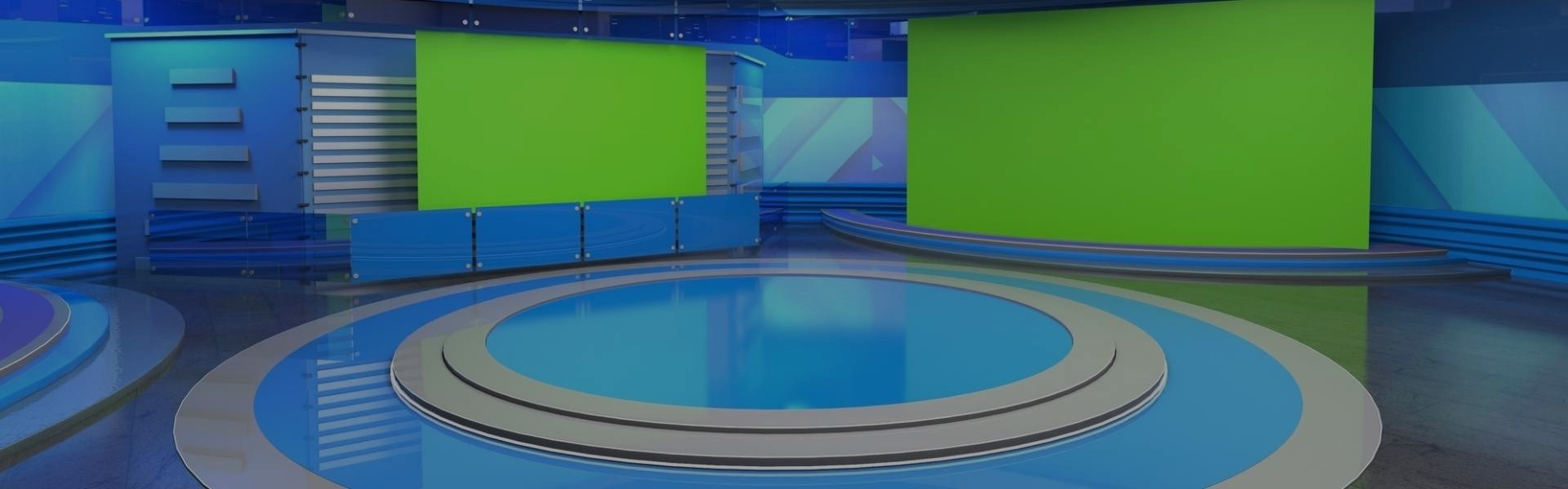 Estúdio de televisão brasileiro com tela verde